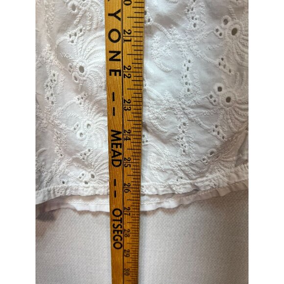 Croft & Borrow Women's Embroidered Button Down Shirt Long Sleeve Size XXL White - Picture 8 of 11